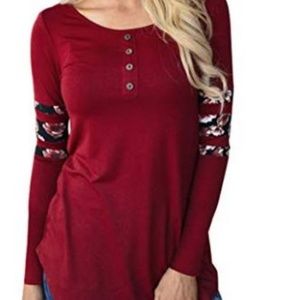 Women’s long sleeved round neck blouse